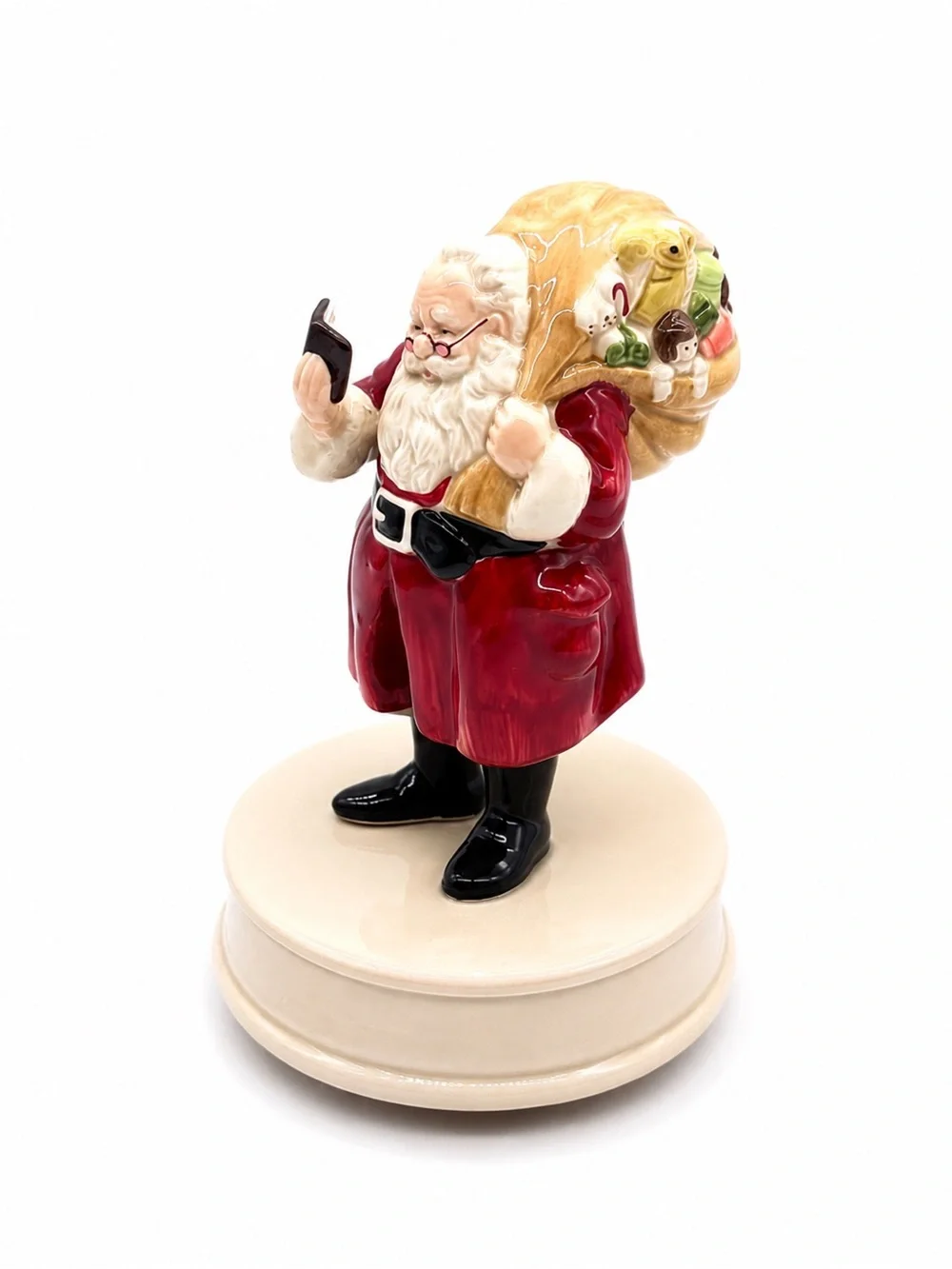 Otagiri Japan Vintage Santa Music Box Figurine “Santa Claus Is Coming to Town”
